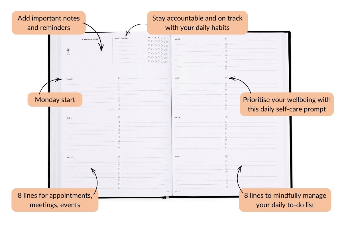 Curation 2025 Diary Planner Large Weekly Spread